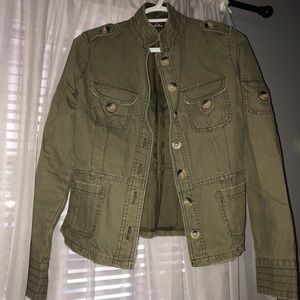 Distressed Army Green Jacket Size S